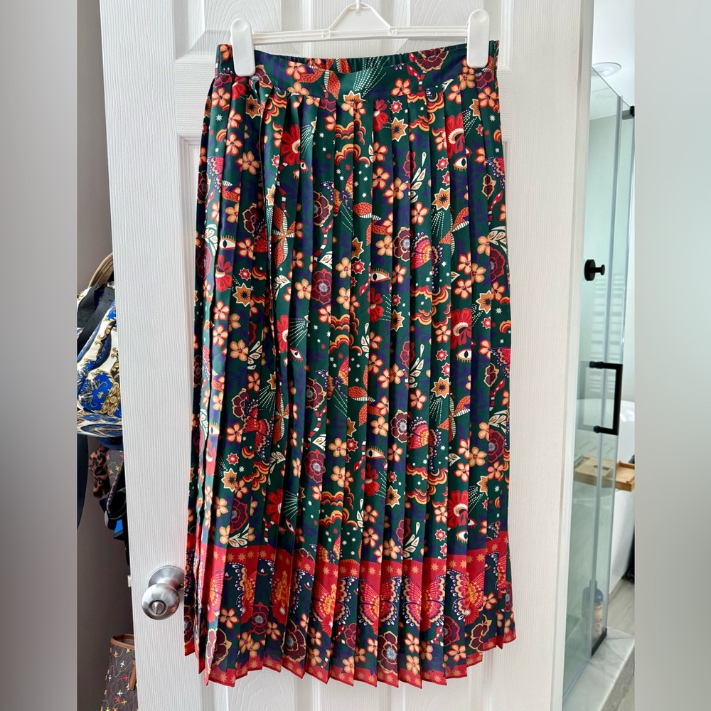 Alden Adair Multicolor Floral Pleated Skirt Size Large